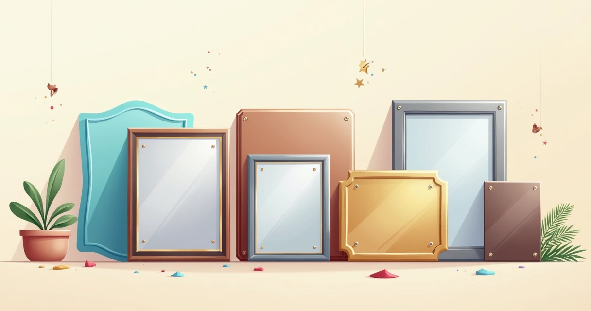Placas comemorativas personalizadas em acrílico, metal, aço inox e latão expostas em diferentes formatos para homenagens e reconhecimentos